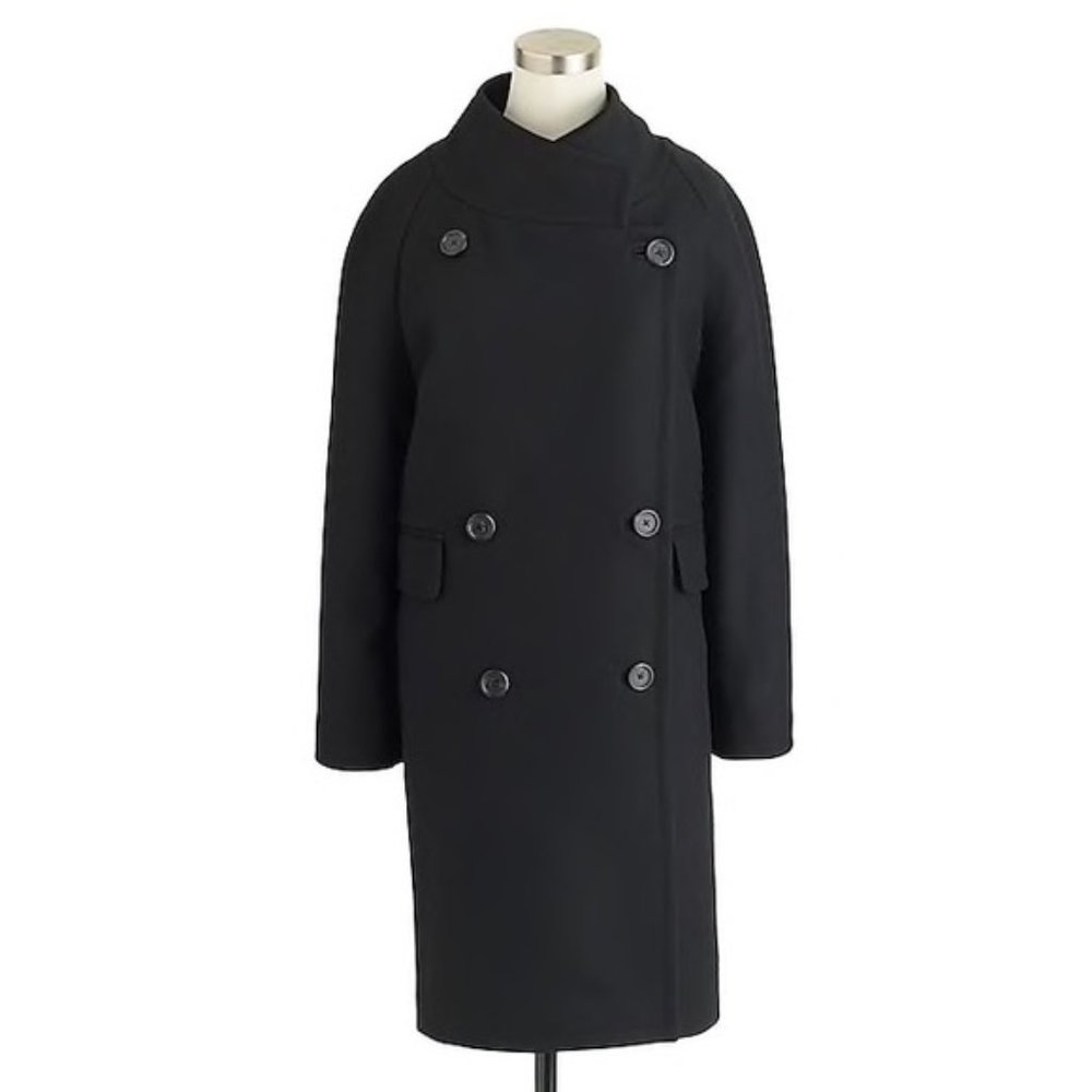 NWOT J. Crew Double Breasted Cocoon Coat Wool/Cashmere Oversized 10 - Picture 2 of 7
